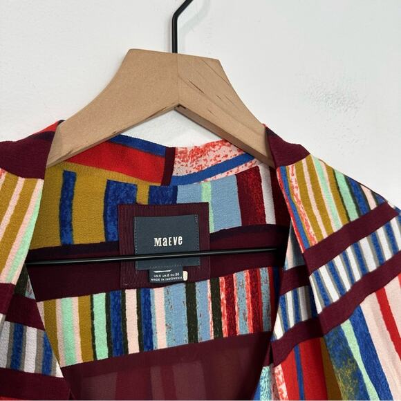 Anthropologie Maeve Au Revoir Dress Retro Mini Colorful Classic size 4 - Picture 6 of 8